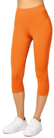 Merry Style Damen Leggings 3/4 Capri Leggings aus Viskose MS10-144 (Orange, XXL)