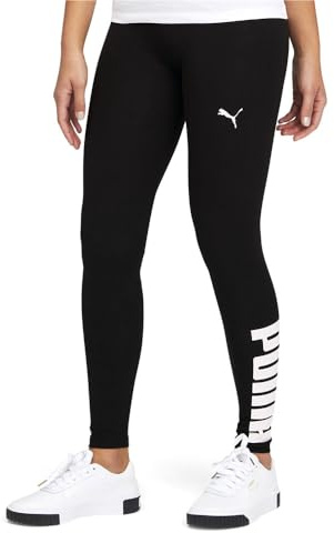 PUMA Athletic Logo Tights Leggings, Noir, S Femme