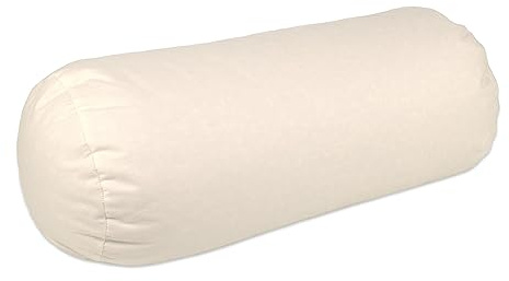 Giraffenland Cuscino cilidrinco con grano saraceno bio - Rotolo per la nuca o per le ginocchia L:40cm, Ø:20cm - Percalle, cotone Bio, direttamente Riempimento