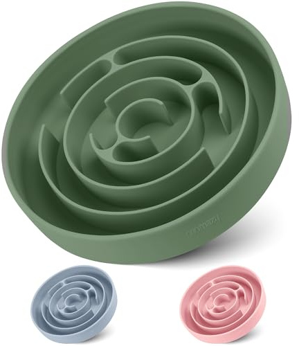 Coomazy Extra Large Slow Feeder Bowl, Silicone Dog Bowl with Suction Cups