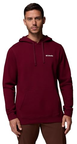 Columbia Mens Trek Long Sleeve Hoodie, Rich Wine/CSC Sleeve Logo, Medium