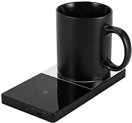 Sarplle Chauffe-café et Chargeur sans Fil 2 en 1 Chauffe-Tasses Tasse Plus Chaude Chargeur sans Fil Réchaud Plaque chauffante à café multifonctionnelle pour réchauffer Les Tasses, Tasses en Verre