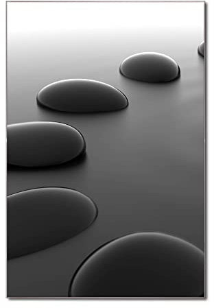 banjado Glas Magnettafel (60 x 90cm) - Magnetwand Glas - Magnetpinnwand als Memoboard - Pinnwand Magnettafel Küche, Büro, Kinderzimmer - Schwarze Steine