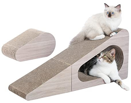 PAWZ Road Kratzpads für Grosse Katzen - 31 * 19 * 71 cm - Kratzmöbel aus Qualitäts-Pappe, Kratzbrett zur Krallenpflege, Katzenzubehör zum Spielen, Schlafen & Kratzen