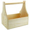 Werkzeugkiste aus Holz Natur mit Tragegriff L 37x25x38cm - Hausmeisterkiste Tragekiste Kiste