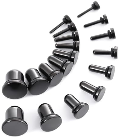 TBOSEN 18PCS Chirurgischer Edelstahl Stretching Kit Plugs Expander Single Flat Top Body Piercing Schmuck Set 14G-00G