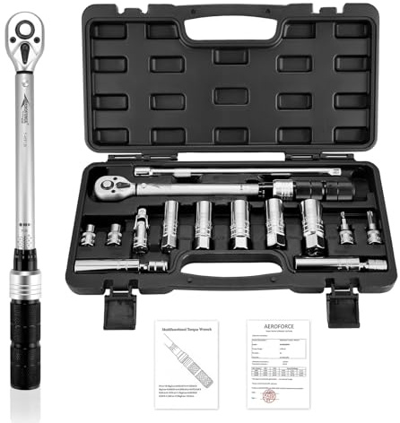Aeroforce - Set di 14 Chiavi dinamometriche per Candele di accensione con Chiave dinamometrica in Acciaio CR-V da 3/8 (2,3-20,4 kg.ft/6,8-61,2 NM)
