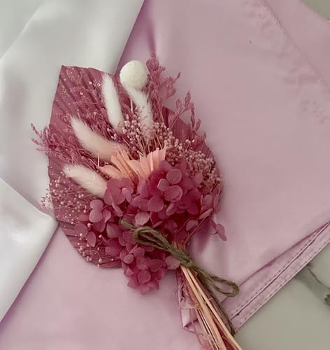 Dried Flower Cake Topper Spear Palm Bouquet (Bright Pink)