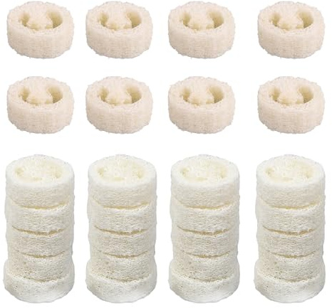 XineYuor Luffa Naturale,20PCS Luffa Spugna,Spugna da Cucina di Luffa,Spugna Naturale Di Luffa per Fare il Bagno,Lavare i Piatti,Pulire la Cucina