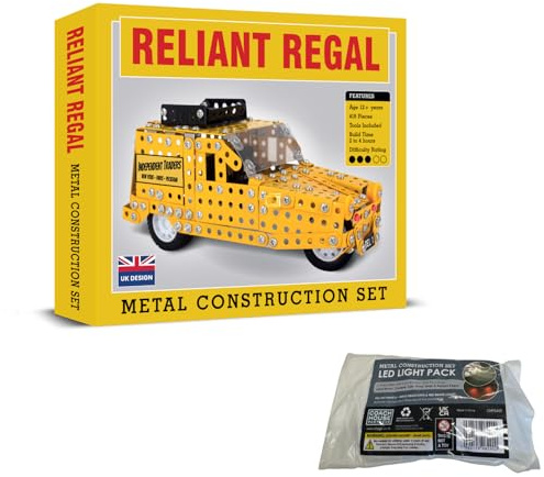 Coach House Reliant Royal Metal Construction Set and LED Lights Bundle