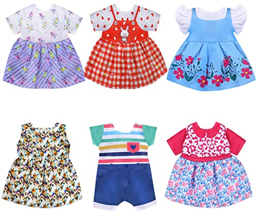 Alive Doll Clothes & Accessories - Baby Doll Dresses, 6 Sets for 12-13 in Inch Girl Dolls