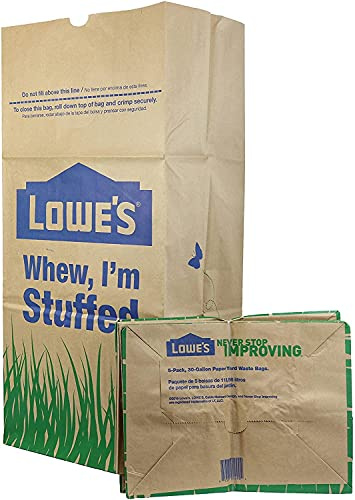 Original Heavy Duty Brown Paper Lawn and Refuse Bags, 1 Pack (10 Count, Large, 30 Gallon)