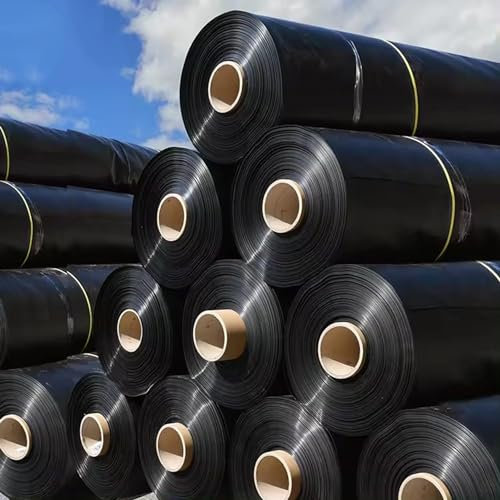 Schwarz Gartenteich Teichplane 1,5mm Stärke, Verschiedene Stärken & Größen/HDPE Teiche Folie, Langlebig Teichfolie für Fischteiche, Brunnen, Wassergarten und Wasserfall(Size:9 x 9 m/30 ft x 30 ft)