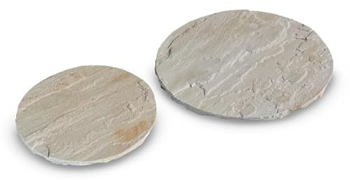 World PLANTIL Paso Japonés de Piedra Arenisca Mint y Modak para Jardín/Forma Circular/Redonda/para Crear Caminos/Jardín y Exteriores/Piedra Natural Arenisca (Mint Ø 40 cm)