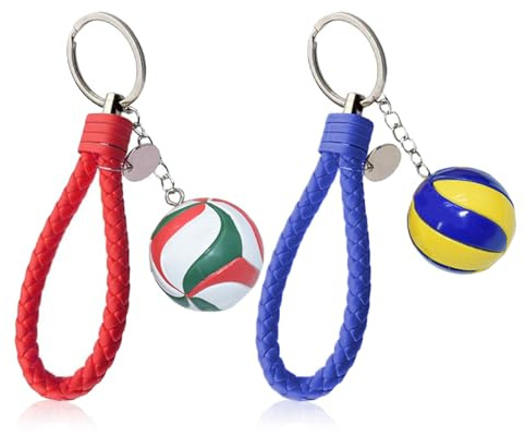 Portachiavi Pallavolo 3D - 2 Pezzi Charm Volley per Borsa, Pendente Del Sacchetto, Gioielli per Appassionati e Giocatori