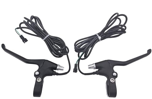 BQPOLING Brakes Lever, 2 Wires Left & Right Electric Universal Motorcycle Black Clutch Brake Handle Lever Perch Replacement Parts (Black)