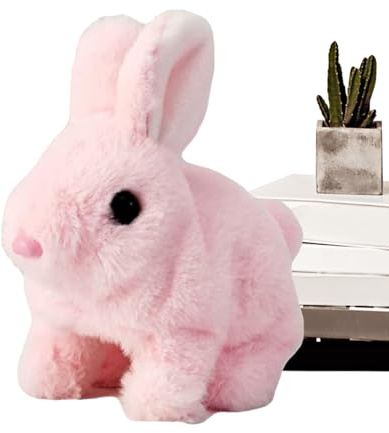 Générique Rabbit Toy for - Realistic Rabbit, Jumping Toy, Realistic Plush Animals | Interactive Plush Animal Figures for Boys And Girls, Jumping, Moving Nose, Ear