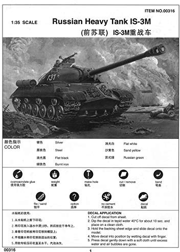Trumpeter 00316 modèle Kit Lourd Russe Char is-3 m