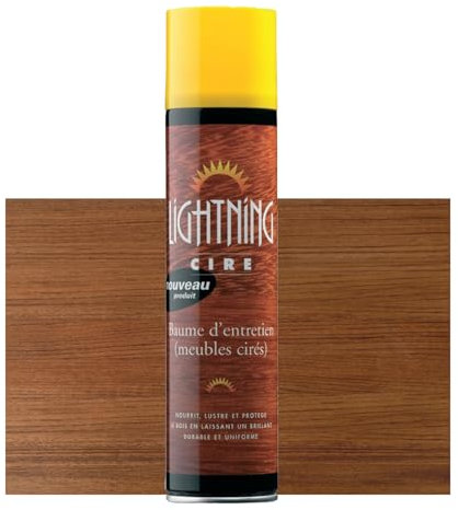 Lightning Cire d'entretien encaustique meuble et bois - Baume - Nourrit et fait briller - Aérosol - 400 ml