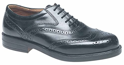 SCIMITAR Mens Gents Leather Wide Fit Brogues Shoes Size 6-14 Black (14)