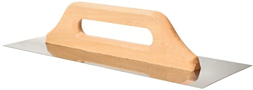 KOTARBAU® Stainless Steel Toothed Smoothing Trowel 380 mm with Wooden Handle