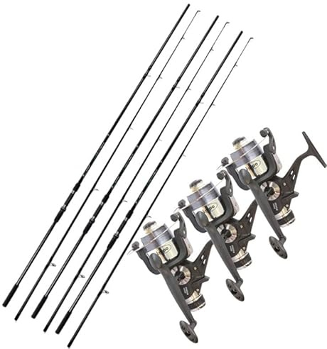 Kit combo Carpfishing con Tre Canne e Tre Mulinelli e Filo pesca alla carpa