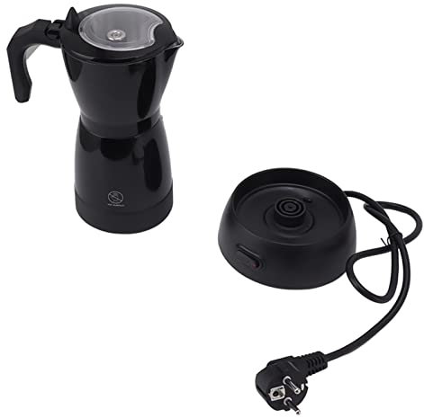 BuyWeek Cafetera Eléctrica, 300 Ml 6 Tazas Moka Pot Eléctrica Cafetera De Espresso Eléctrica Visual Para Cocina Casera 220‑240V Enchufe De La UE