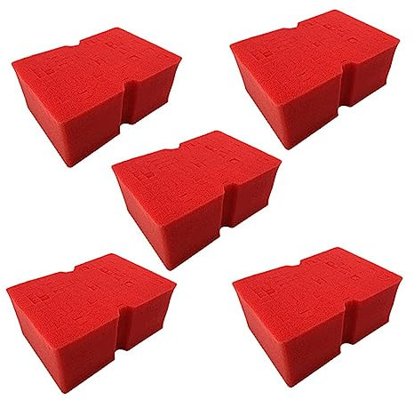 SLAVIK Lucullan, Gran Corte Transversal, Duradero, Espuma Suave, Esponja de Rejilla, Absorbente sin Enjuague, fácil Agarre, Herramientas de Lavado de Coches sin arañazos (Color : 5 Red Sponges)