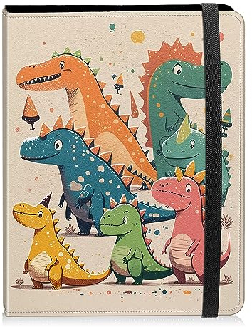Photo Album 5x7 Photos - 60 Photos Capacity PU Leather Cover Photo Album with Strong Elastic Band, Portable Picture Album for Family Wedding Wedding Anniversary, Dinosaurs