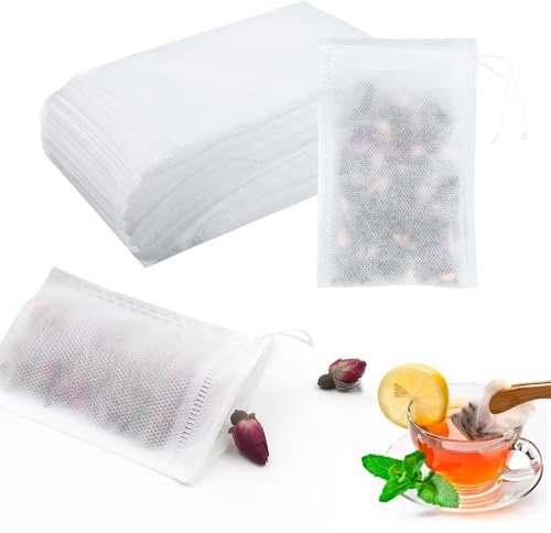 200 Pezzi Bustine Te Vuote,Bustine di Tè per Tè Sfuso 7 * 9CM Bustina di Tè Usa e Getta in Tessuto per Tè,Tè ai Fiori,Caffè,Spezie,ecc. (7 * 9CM)