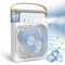 Ventilador Klack Portatil Enfriador de aire 4 en 1 - Ventilador, Humidificador, Aromaterapia y Luz Led de colores - Blanco