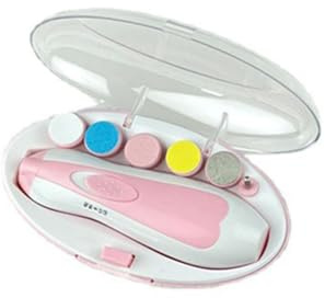 Elektrische Nagelfeile, Baby-Nagelschneider, 8000 U/min, LED-Licht, 6 Trimmköpfe, Sichere Elektrische Baby-Nagelfeile für Kleinkinder und Erwachsene (pink)