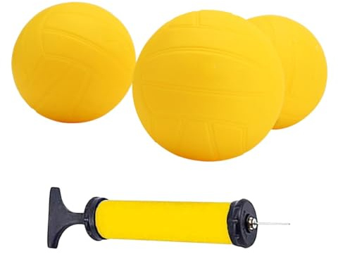HGZLQKD Spike Replacement Balls PVC Inflatable Soft Yellow Bouncing Thick Roundnet Game Balls with Pump for Lawn Beach Outdoor Sports