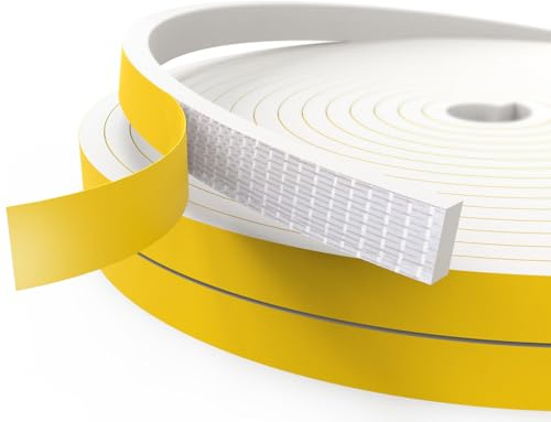 Dichtungsband Türdichtung Selbstklebend, Fensterdichtung Siegel Streifen 20mm(B) x 10mm(D) Lärm Schalldämmung Wasserdicht Gummidichtung Abdichtungsband für Türen Fenster Gesamtlänge 4M Lang Weiß