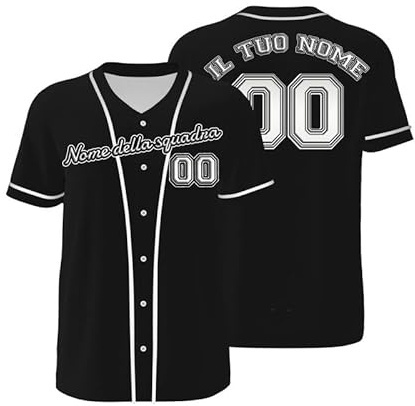 Xenorith Maglietta Personalizzata Uomo Sportiva Maglie Personalizzato Il Tuo con Nome Numero Logo Jersey con Stampa Personalizzate per Donna Giovani Baseball Tshirt Asciugatura Rapida S-4XL