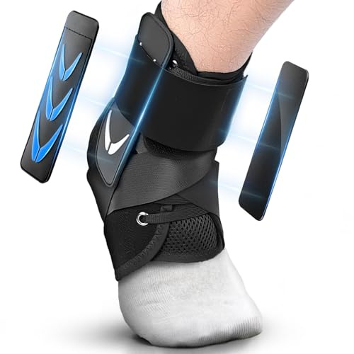 Wepai Knöchelbandage, für verstauchte Knöchel, Stabilisator für Damen und Herren,mit 2 Stützpads,Klettverschluss, Einstellbares bandage fußgelenk für Atmungsaktive Stütze für Sport & Genesung (L)
