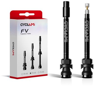 Tubeless Valves 45/65/85 mm Aluminium, Presta Valves with Removal Core Valves,For Road Bike/Mountain Bike/Gravel, Fit Most Bicycle Rims (65mm)