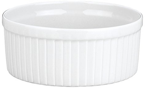 Pillivuyt Porcelain Individual 4-Inch Classic Pleated Souffle Dish, 1-1/4-Cup
