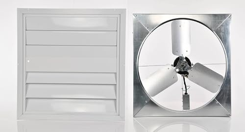 Master Flow GAF 24 Direct Drive 4500 CFM Whole House Fan with Shutter - 1/4 HP Permanent split-capictor Motor - Pull Chain Operation - WHFS24M