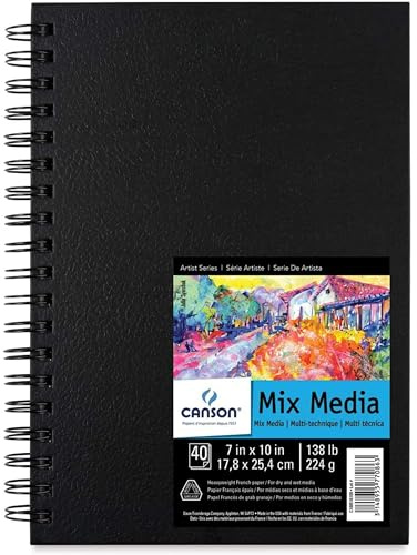 Canson Mixed Media Paper Art Book, White, 7x10 in