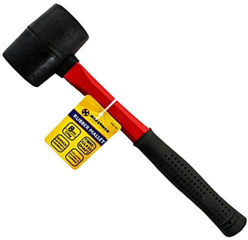 Marksman 8oz 16oz 32oz Rubber Mallet Hammer FIBREGLASS Or Silver Shaft Grip Handle DIY Hand Tools Camping Paving Racking Laying Tiles Construction UK Free P&P (8Oz Rubber Mallet FIBREGLASS (226g))