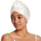 LilySilk 100% Maulbeerseide Schlafmütze für lockiges Haar Seide Bonnet Nacht Schlafmütze Kopfbedeckung Haarwickel für Frauen mit elastischem Band，Weiß
