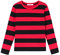 Boys Girls Cotton Long Sleeve Striped T-Shirts Kid Tee Age 4T 5 6 7 8 9 10 11 12 Crew Neckline Shirt, Red and Black, Age 4T