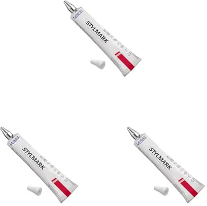 Markal 96652 Stylmark Marqueur, Pointe bille 3 mm en acier, Blanc, 1 Unité (Lot de 1)