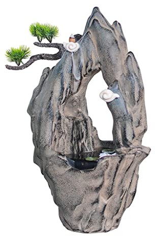NZpost Fuente de Mesa Fuente de Mesa Chino Fuente de Agua Corriente de Alta montaña decoración de Oficina Fuente de Escritorio Agua Interior