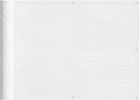 vidaXL Balkon Sichtschutz, Balkonbespannung mit Ösen Seil, Wasserfeste Balkonabdeckung, Balkonverkleidung für Balkon Terrasse, 75x1000cm Weiß 100% Polyester-Oxford