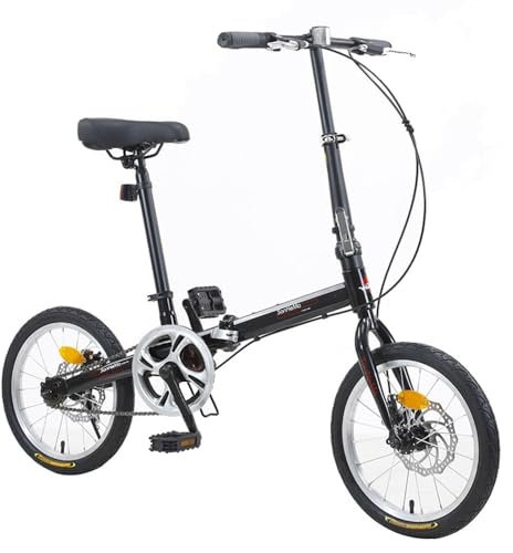Kcolic Vélo Pliant 16 Pouces, Vélo Trajet Léger avec Freins Double Disque Et Support Arrière pour Adulte, Vélo Ville D,16in