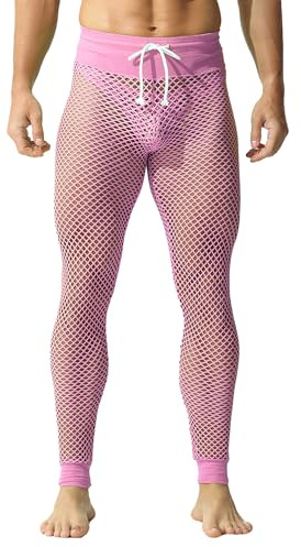 YOOBNG Leggings Actifs pour Hommes - Pantalons Longs Transparents Élastiques avec Cordon