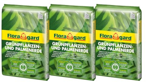 Floragard - 3x10 litres - Terreau pour Plantes Vertes et Palmiers