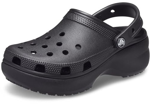 Crocs Femme Classic Platform Clog W Sabots, Black, 39/40 EU